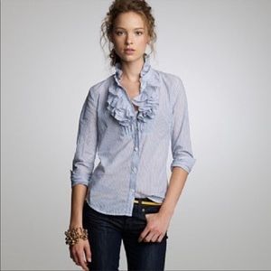 J. Crew Frances Ruffled Button Down